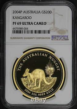 2004-P Australia $200 Gold 2 oz Kangaroo NGC PF-69 Ultra Cameo -179601