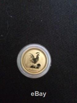 2005 1/10 Ounce Gold Year Of The Rooster Lunar Series 1 Perth Mint
