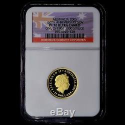 2005 $25 AUSTRALIA 150TH ANNIV GOLD SOVEREIGN ONE OF 1st 1,000 STRUCK PF70 ULTRA