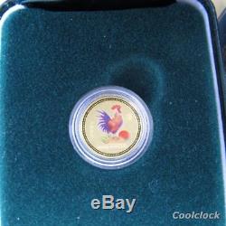 2005 $5 Year of the Rooster Gold Coin The Perth Mint 1/20 OZ. 9999 in Box #AD703