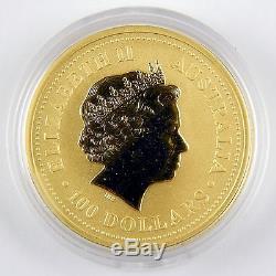 2005 Australia $100 Lunar Year of the Rooster 1 Oz Gold. 9999 Unc Coin #A0173