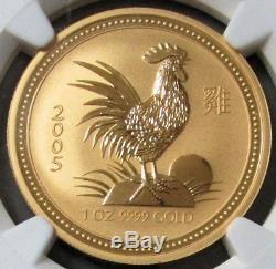 2005 Gold Australia $100 1 Oz Lunar Year Of The Rooster Ngc Mint State 69