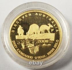 2006 $15 Australia 1/10 oz. 9999 Gold Coin PF Grey Kangaroo OGP COA G2972