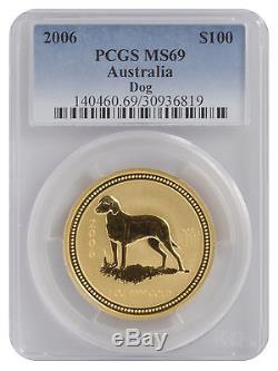 2006 1oz Gold Australian Lunar Dog Series 1 MS69 PCGS (#819)