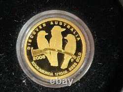2006 Australia 1/10 oz. 9999 Gold Kookaburra Discover Australia Proof Coin