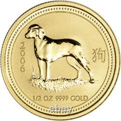 2006 Australia Gold Lunar Series I Year of the Dog 1/2 oz $50 BU