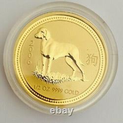 2006 Australia Year Dog 1/2 oz Gold Coin Series 1 Perth mint