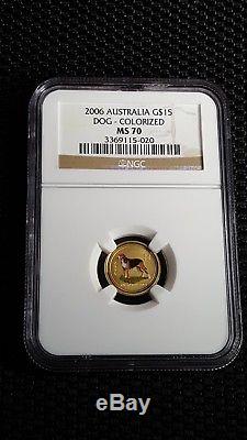 2006 Australia gold lunar dog 1/10 oz NGC MS70 SERIES 1 Top Pop