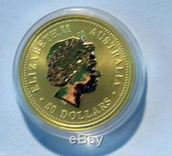 2006 Australian Year of Dog $50 Gold Coin 1/2 oz Australia lunar capsule