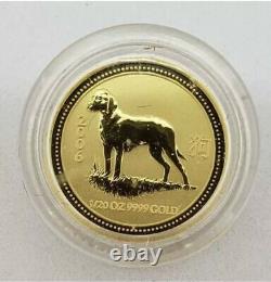 2006 Lunar Year Of The Dog 1/20 Oz Gold Australian Bullion Collectabile Coin