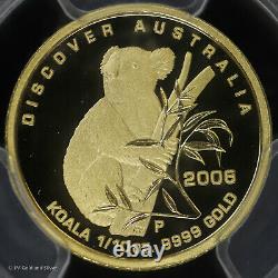 2006 P Australia $15 1/10 oz Proof Gold Koala PCGS PR 70 DCAM Discover Fauna