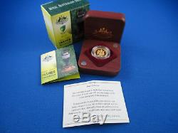 2007 $10 AUSTRALIAN THE ASHES GOLD PROOF COIN. 1882 2007 CRICKET. 1/10 oz AU