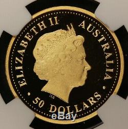 2007 Australia $50 Discover Fauna Tasmanian Devil Proof 1/2 Gold Coin NGC PF 70