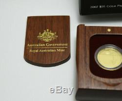 2007 Kangaroo at Sunset $25 1/5oz Gold Proof Coin Royal Australian Mint