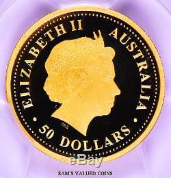 2007-p Discover Australia $50 Common Wombat Pcgs Pr68dcam 1/2 Oz Gold