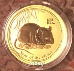 2008 1/2oz Australian Gold coin Lunar Year of the Mouse Limited Release