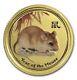 2008 $5 Australian 1/20 Gold Lunar Series Ii. Year Of The Mouse. Coloured