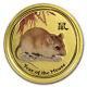 2008 Australia 1/10 Oz Gold Lunar Mouse Bu (sii, Colorized) Sku #56491