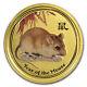 2008 Australia 1/10 Oz Gold Lunar Mouse Bu (sii, Colorized) Sku #56491