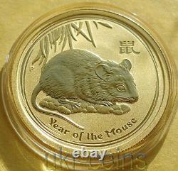 2008 Australia 1/2 Oz Gold Coin Lunar II Year of the Mouse BU $50 Rat Key Date 1