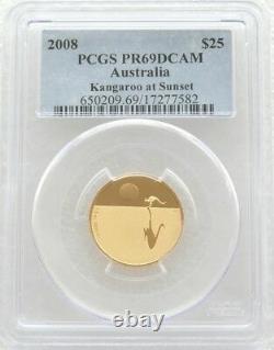 2008 Australia Kangaroo at Sunset $25 Dollar Gold Proof Coin PCGS PR69 DCAM