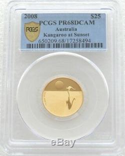 2008 Australia Kangaroo at Sunset $25 Gold Proof Coin PCGS PR68 DCAM