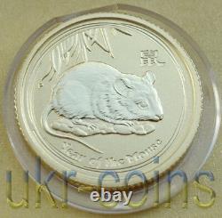 2008 Australia Year of the Mouse BU Lunar II Rat 1/10Oz Gold 999.9 Key Date Coin