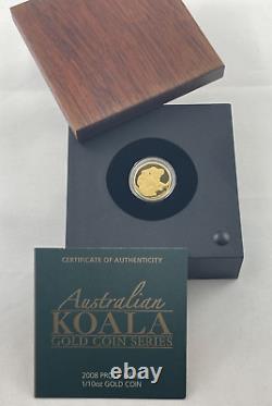2008 Australian Koala Gold Coin Series Proof Issue 1/10oz 99.99% Gold