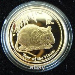 2008 Australian Lunar Gold Series II Year of the Mouse Three Coin Proof Set RARE