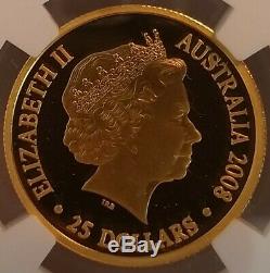 2008 Kangaroo At Sunset Gold $25 Proof Coin #117 Of 1000
