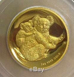 2008-P Australia $100 Koala High Relief 1oz Proof Gold Coin PCGS PR70DCAM