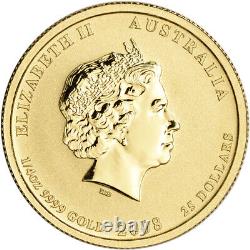 2008 P Australia Gold Lunar Series II Year of the Mouse 1/4 oz $25 BU