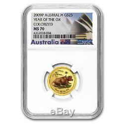2009 1/4 oz Gold Australian Lunar Year of the Ox Colorized Coin SKU #56483