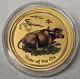 2009 Australian Lunar Year Of The Ox 1/10 Oz Gold $15 Coin. 9999 Colorized Rare
