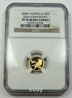 2009-P (2004) NGC PF70 UCAM Gold Kookaburra 1/20th oz AUSTRALIA $5 Coin 32176A