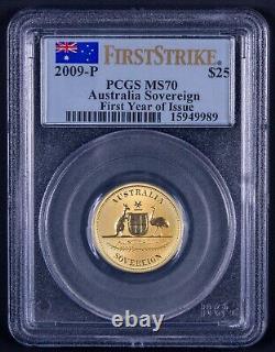 2009-P Australian Sovereign Gold $25 PCGS MS70 First Strike NB15