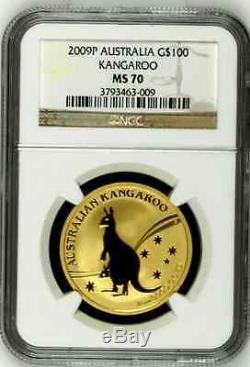 2009p australia ms70 gold kangaroo ounce (1Oz.) $100 Gold coin grade perfect