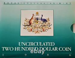 $200 1986 UNCIRCULATED AUSTRALIAN KOALA 22 CARET GOLD COIN 10gm / Diameter 24mm