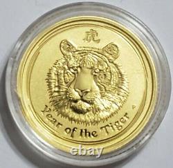 2010 1/10 Oz Gold $15 Australian LUNAR YEAR OF TIGER Coin
