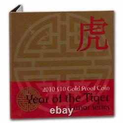 2010 Australia 1/10 oz Proof Gold Year of the Tiger SKU#267899