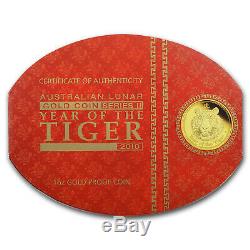 2010 Australia 1 oz Gold Lunar Tiger Proof (Series II) SKU#61232