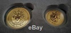 2010 Australia Gold Lunar Year of the Tiger 5 Coin Set Perth Mint-Series II