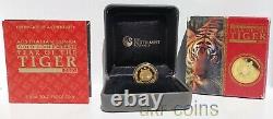 2010 Australia Lunar II Year of the Tiger 1/10 Oz Gold Proof Coin $15 Ultra Rare