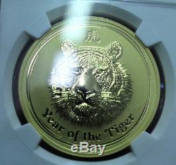 2010 Gold Australia $100 Dollar Lunar Year Of The Tiger 1oz Mint State 70