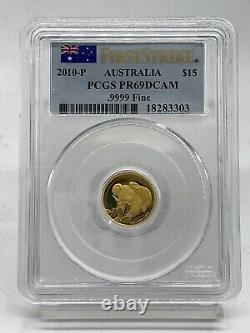 2010-P Australia 1/10 oz. 9999 Gold Koala PCGS PR69DCAM First Strike