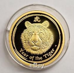2010 The year of the Tiger PROOF 1/4 Oz Gold Australia 25$ Lunar 2