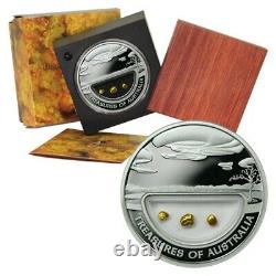2010 Treasures of Australia Gold Nugget Coin / 1oz Silver Proof