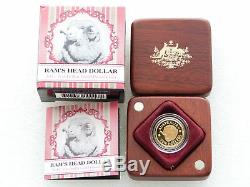 2011 AUSTRALIAN MERINO RAMS HEAD $10 GOLD PROOF COIN 1/10 oz BOX COA 00150