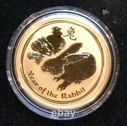 2011 Australia $25.00 Gold Year of the Rabbit 1/4 Ounce