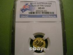 2011 Australia Gold 5 Dollars NGC MS69 Ultra Cameo